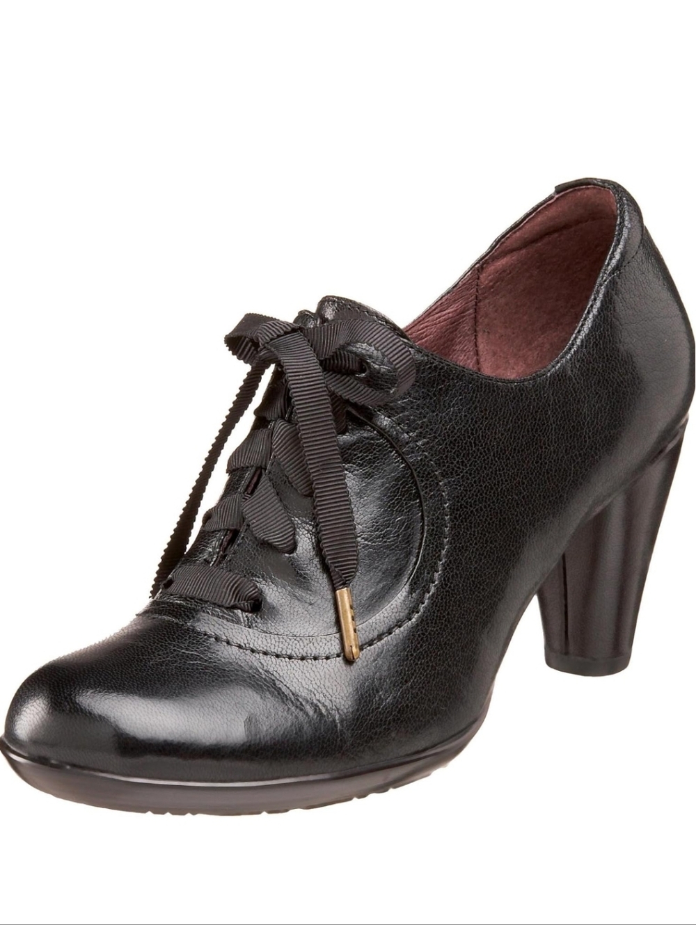indigo by Clarks Black Leather Ella Grace Lace-Up Pumps - US W5.5